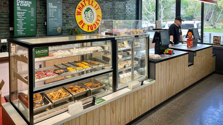 Cossiga versatile heated and refrigerated NEXT GEN BTG food displays are working well in this newly refurbished 4Square store.