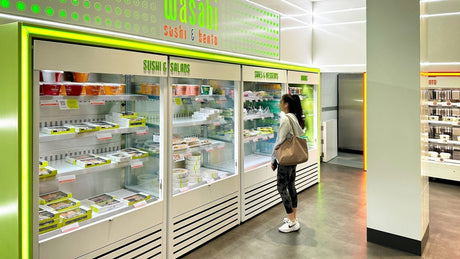 our MULTIDECK DTG cabinets deliver  to match Wasabi's interior fit-out