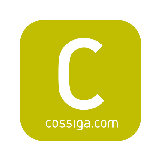 Square green logo with a white 'C' and 'cossiga.com' text on a white background